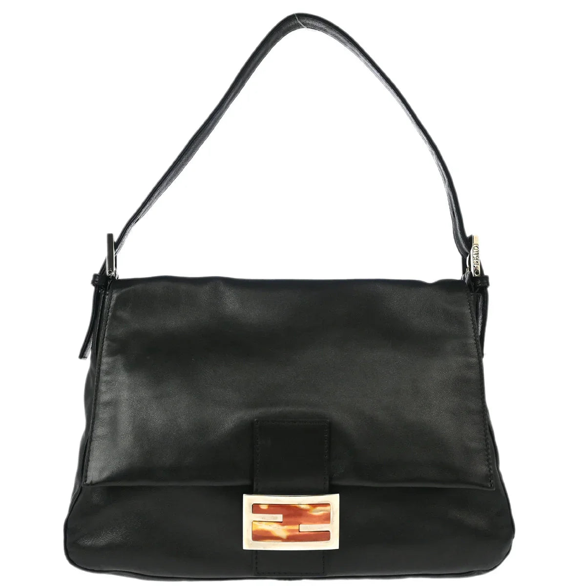 Fendi Black Leather Mamma Baguette Handbag