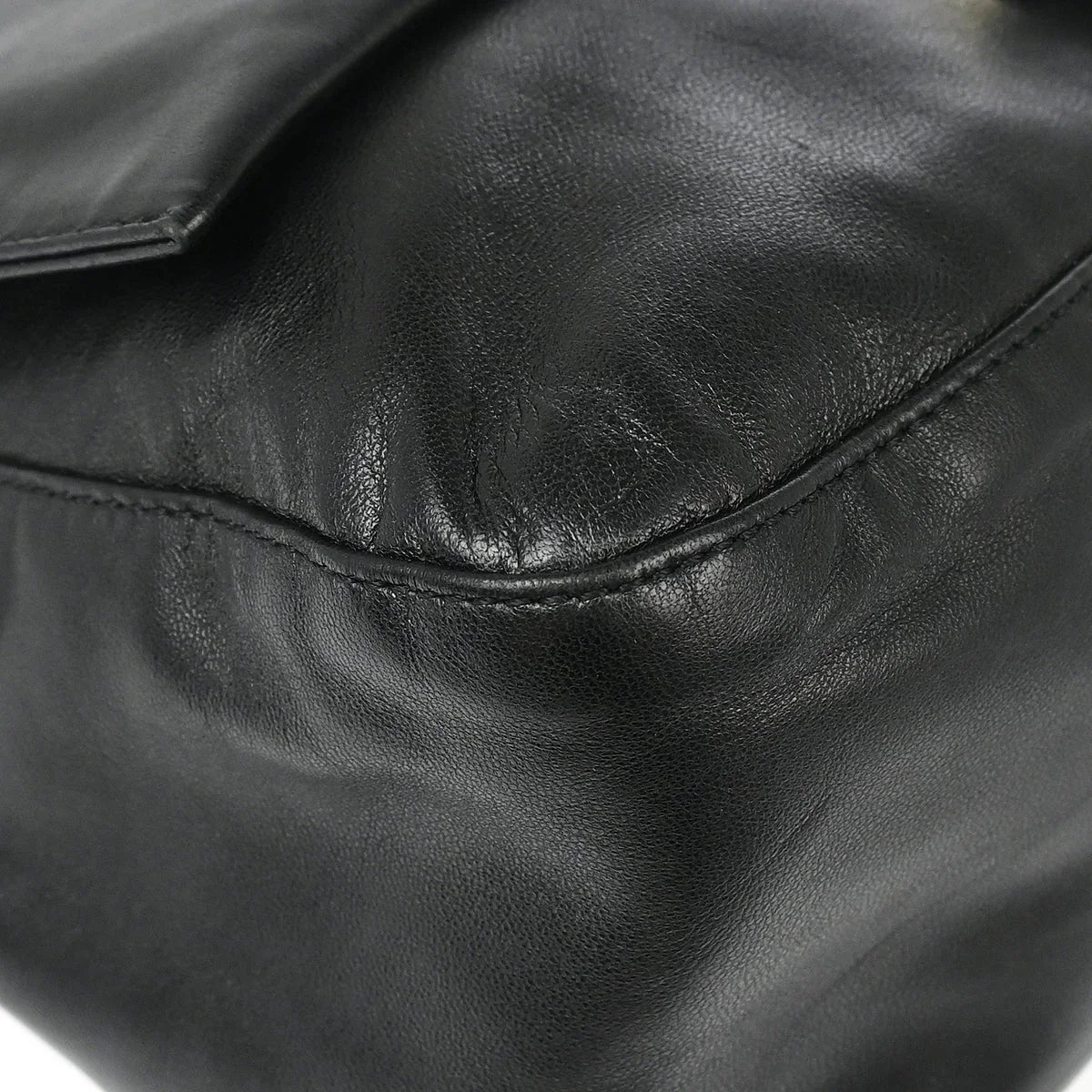 Fendi Black Leather Mamma Baguette Handbag