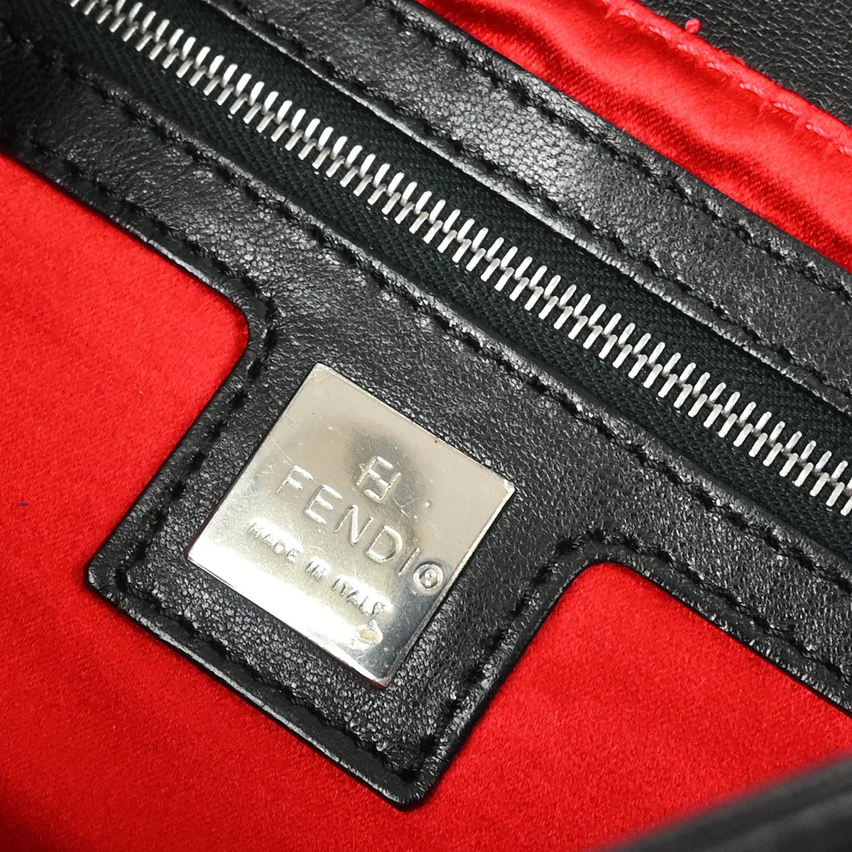 Fendi Black Leather Mamma Baguette Handbag