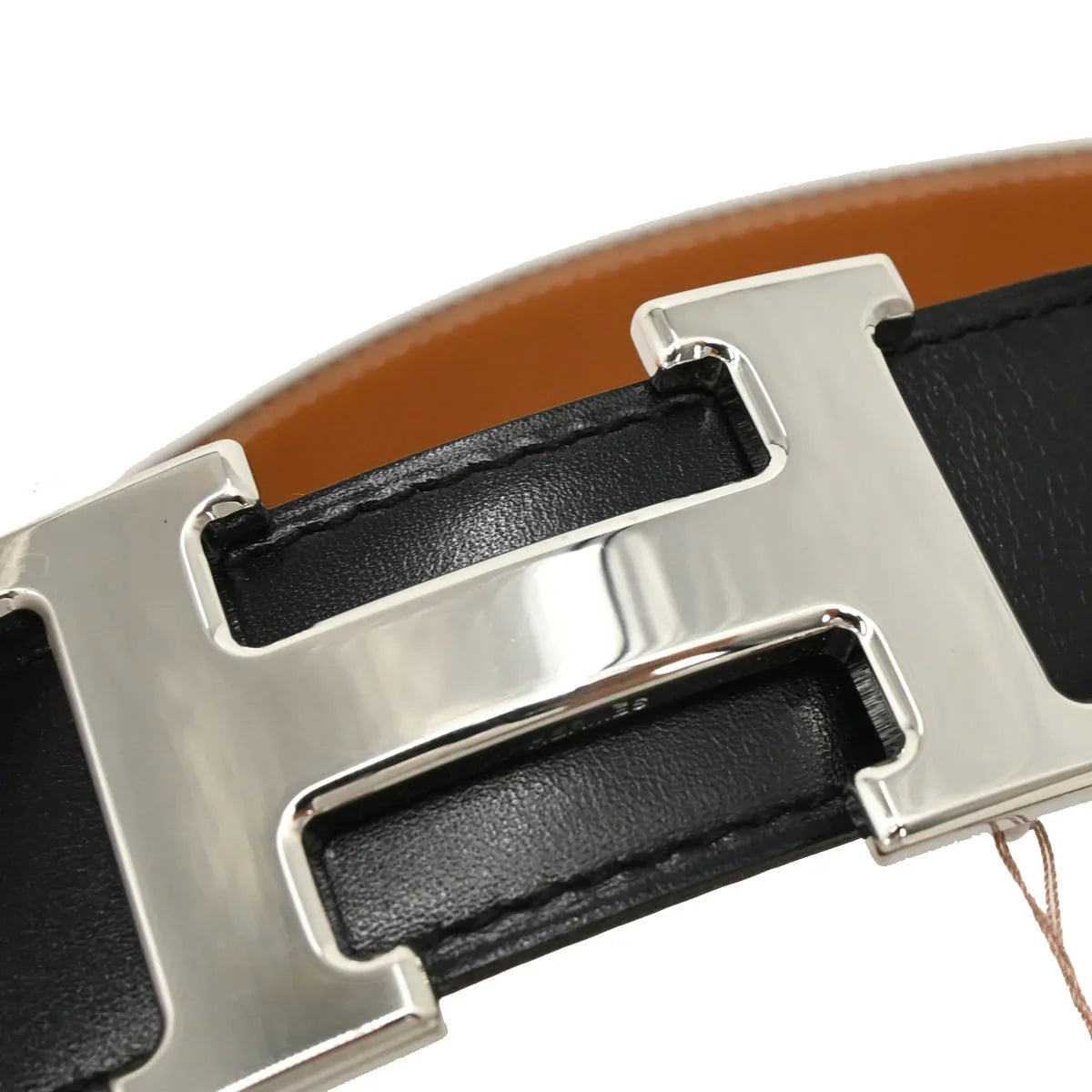 Hermes Black Box Calf Constance Reversible Belt #75 Small Good