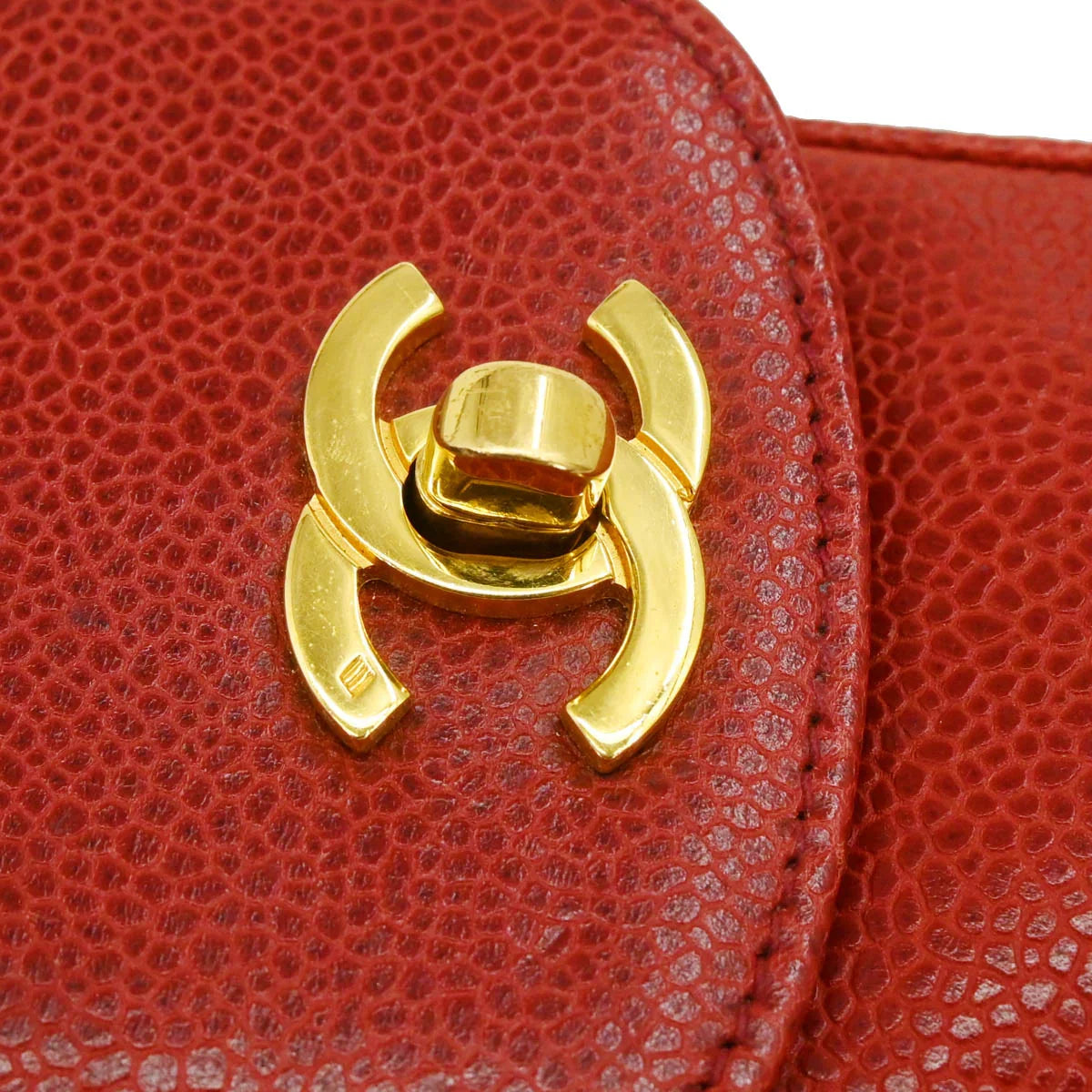 Chanel Red Caviar Chain Shoulder Phone Case