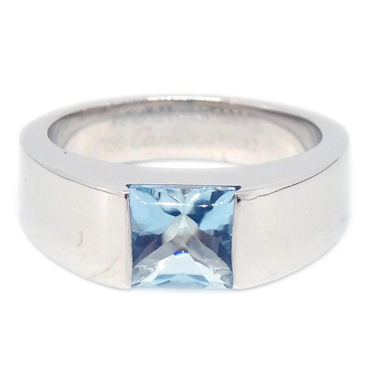 Cartier Tank Ring Aquamarine 750 #49 #9 J17082