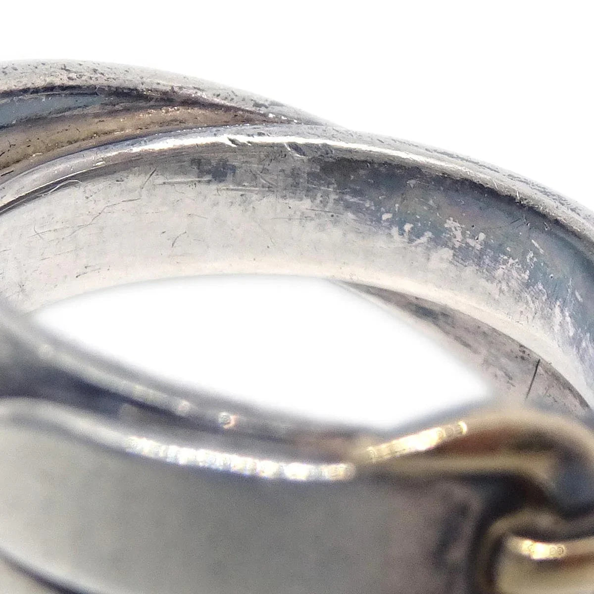 Hermes Double Tour Ring Silver AG925 AU750 #50 #10