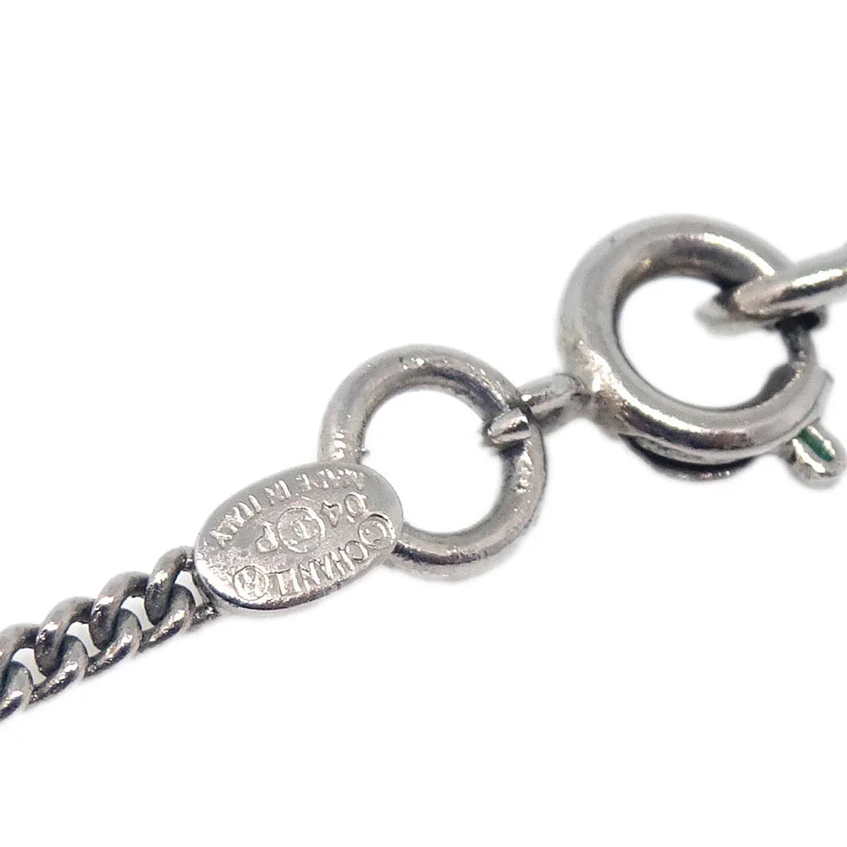 Chanel CC Heart Chain Necklace Silver 04P