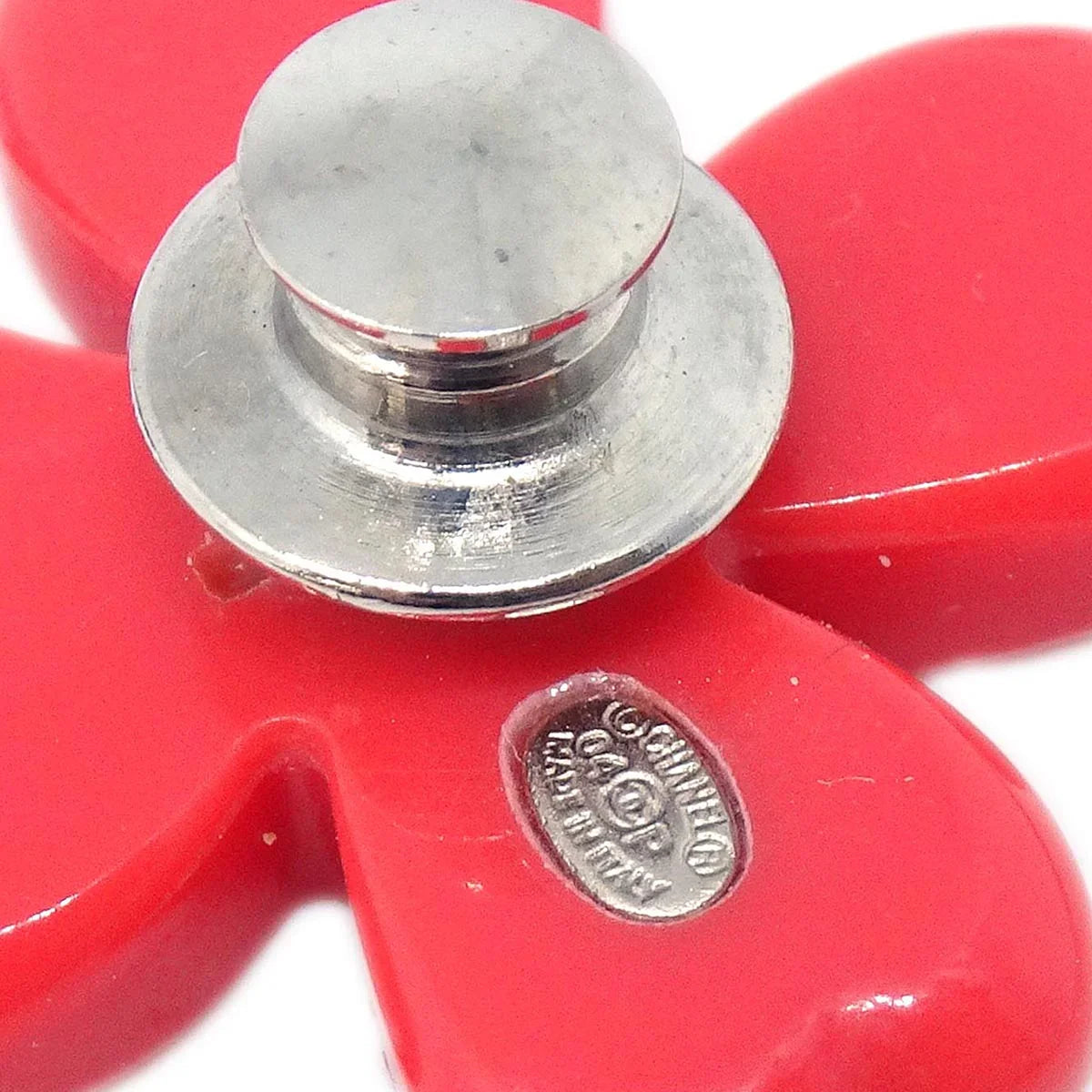 Chanel 3set Brooch Pin Purple Red Pink Clover 04P