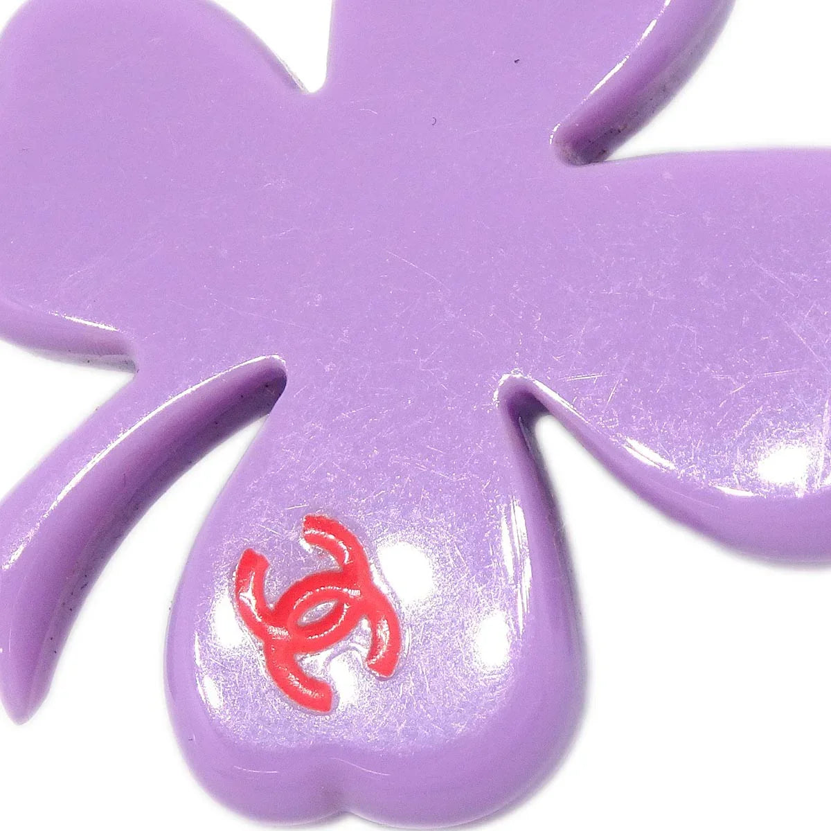 Chanel 3set Brooch Pin Purple Red Pink Clover 04P