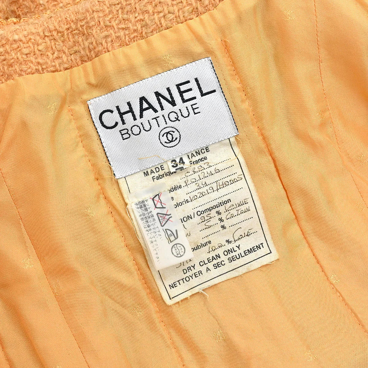 Chanel 1993 Collarless Jacket Orange #34