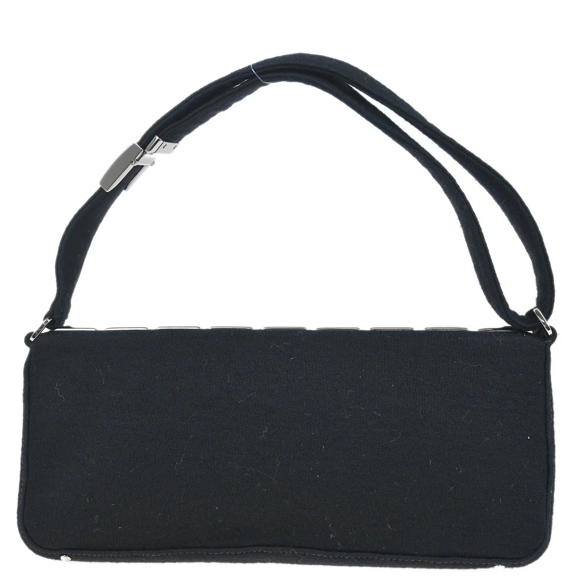 Chanel 2003-2004 Black Cotton Ice Cube Shoulder Bag