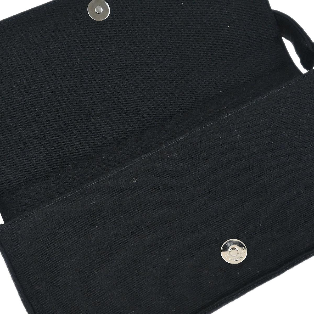 Chanel 2003-2004 Black Cotton Ice Cube Shoulder Bag