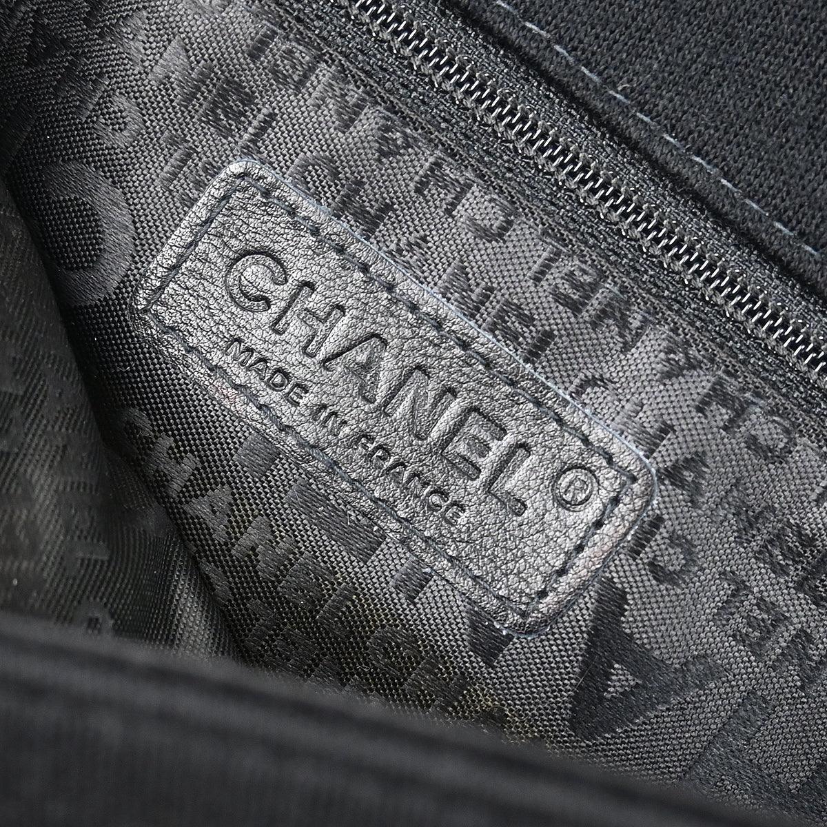 Chanel 2003-2004 Black Cotton Ice Cube Shoulder Bag