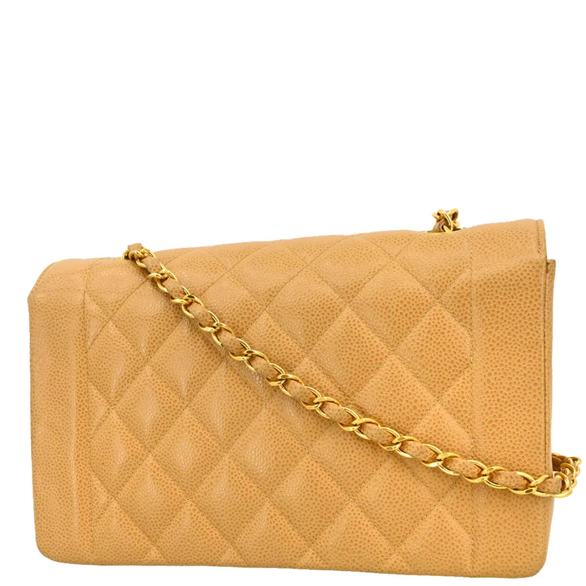 Chanel Beige Caviar Medium Diana Shoulder Bag