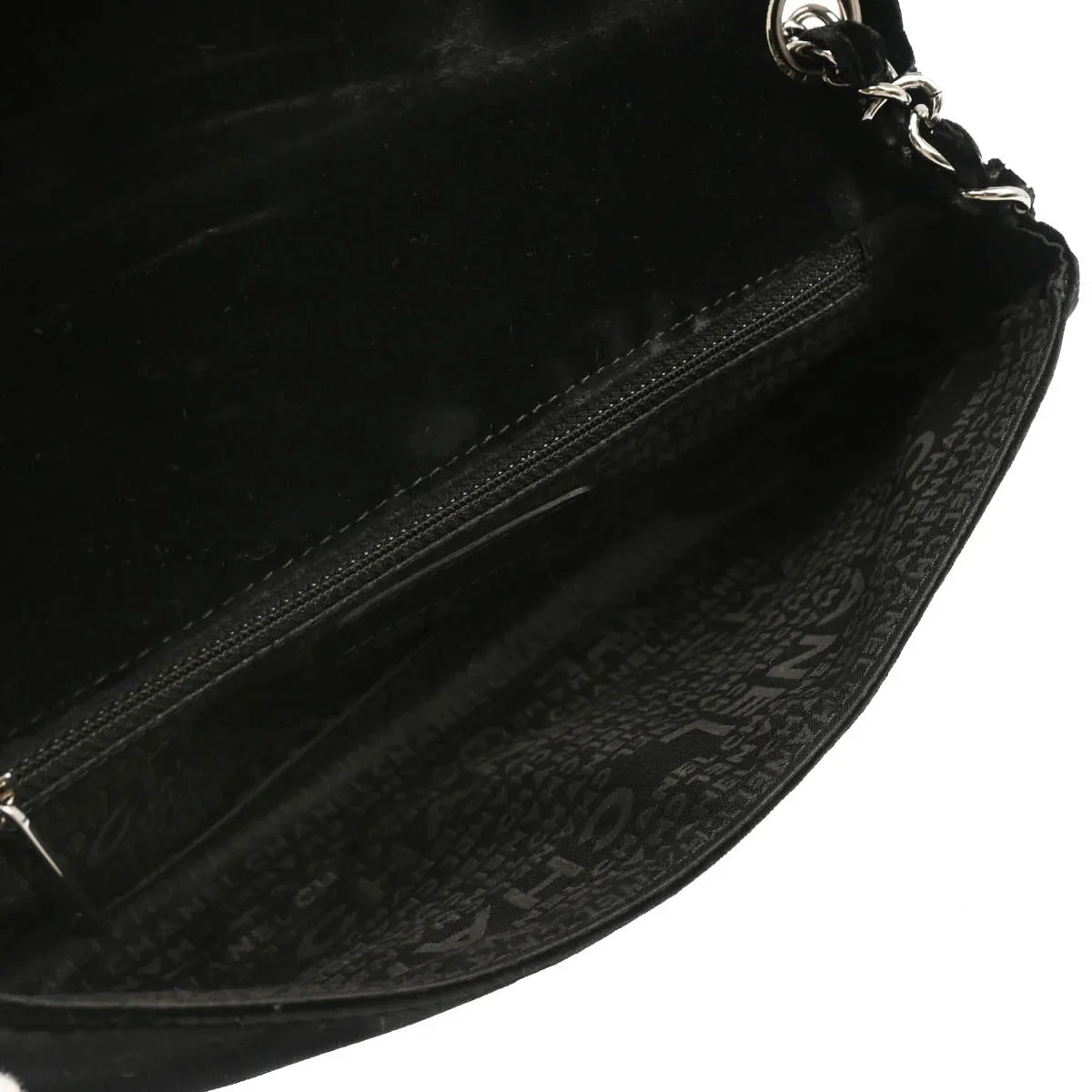 Chanel Black Velvet East West Handbag