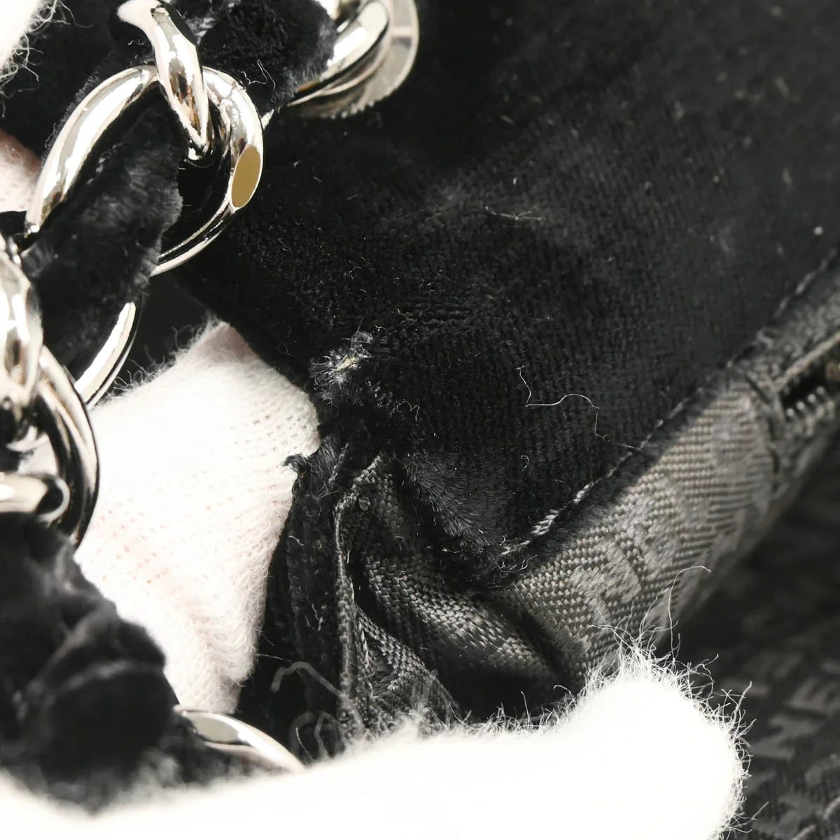 Chanel Black Velvet East West Handbag