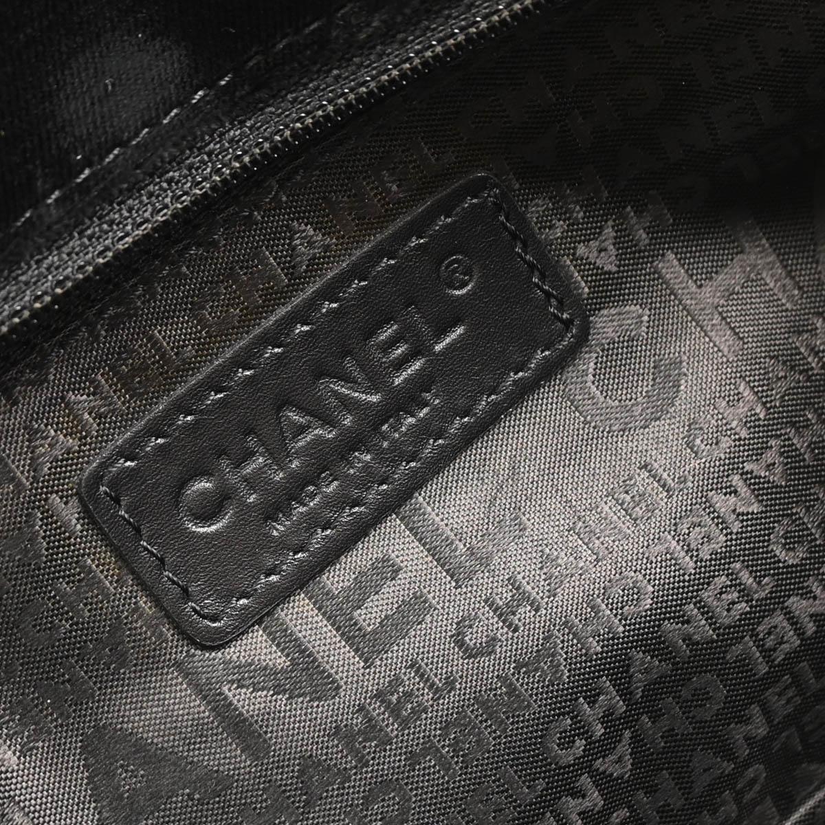 Chanel Black Velvet East West Handbag
