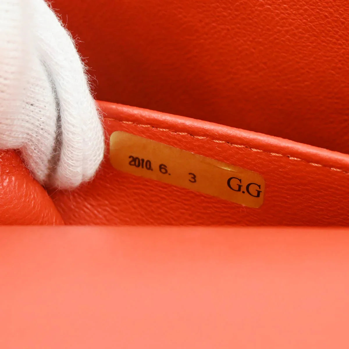 Chanel Orange Lambskin Medium Classic Double Flap Shoulder Bag
