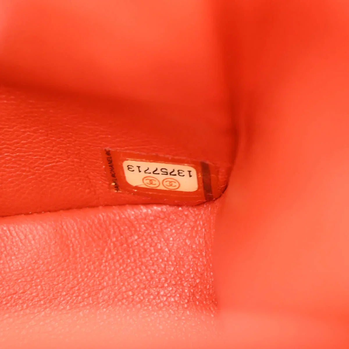 Chanel Orange Lambskin Medium Classic Double Flap Shoulder Bag