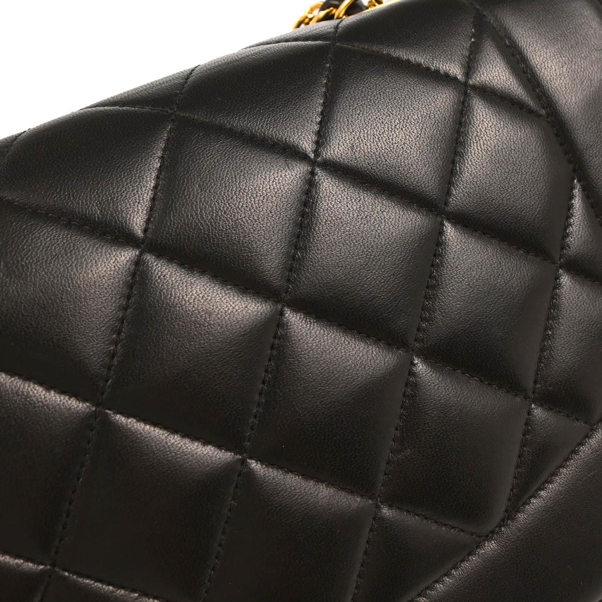 Chanel Black Lambskin Medium Diana Shoulder Bag