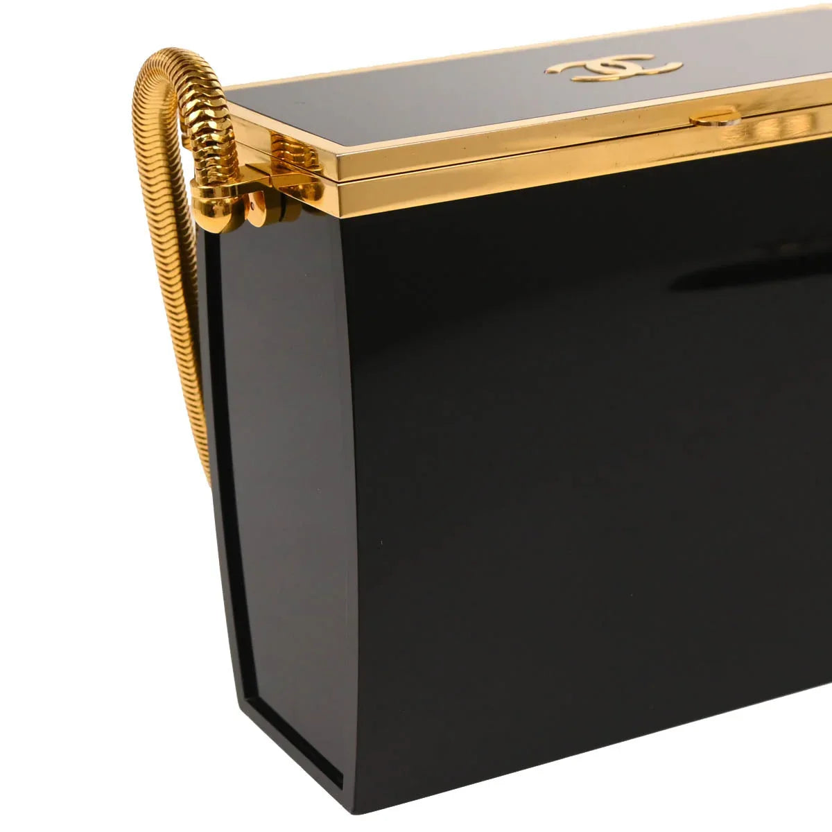 Chanel Black Acrylic Runway Lucite Minaudiere Box Shoulder Bag