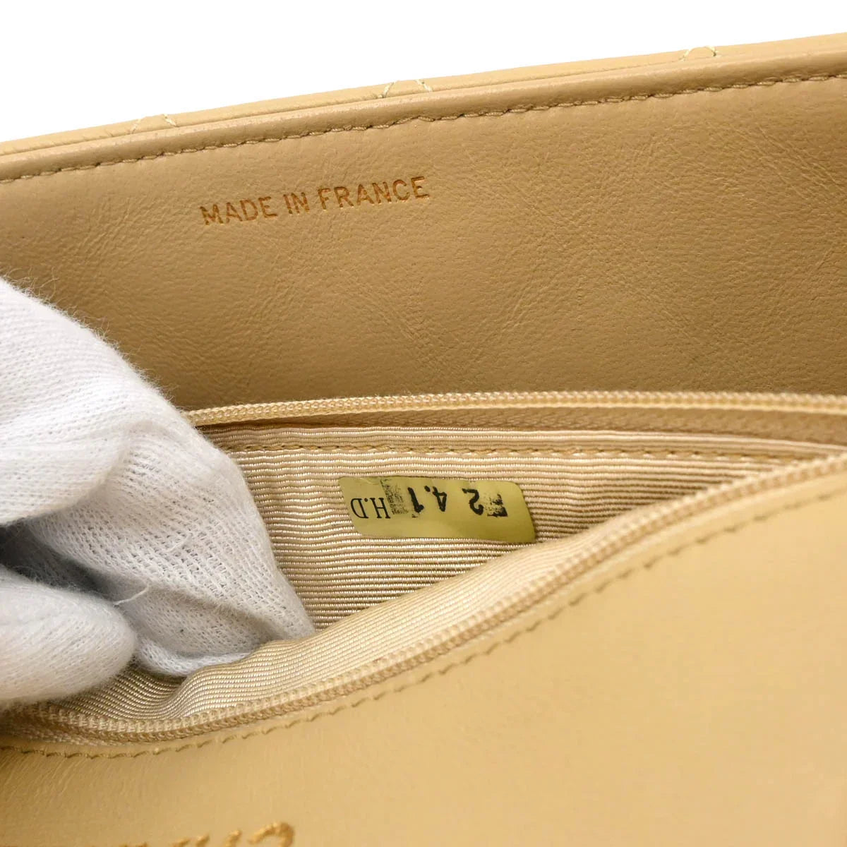 Chanel Beige Lambskin Turnlock Small Full Flap Shoulder Bag