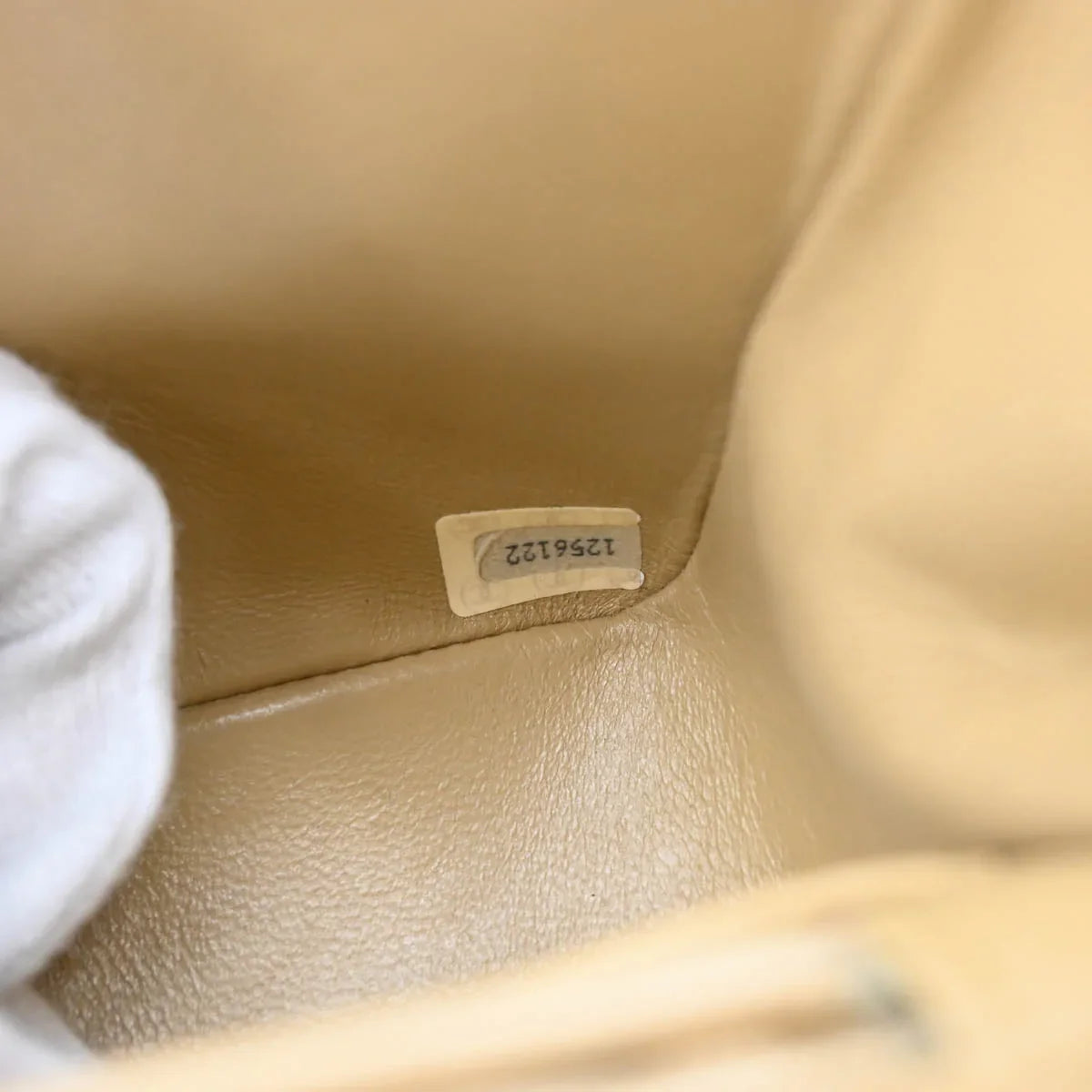 Chanel 1989-1991 Beige Lambskin Turnlock Small Full Flap Shoulder Bag