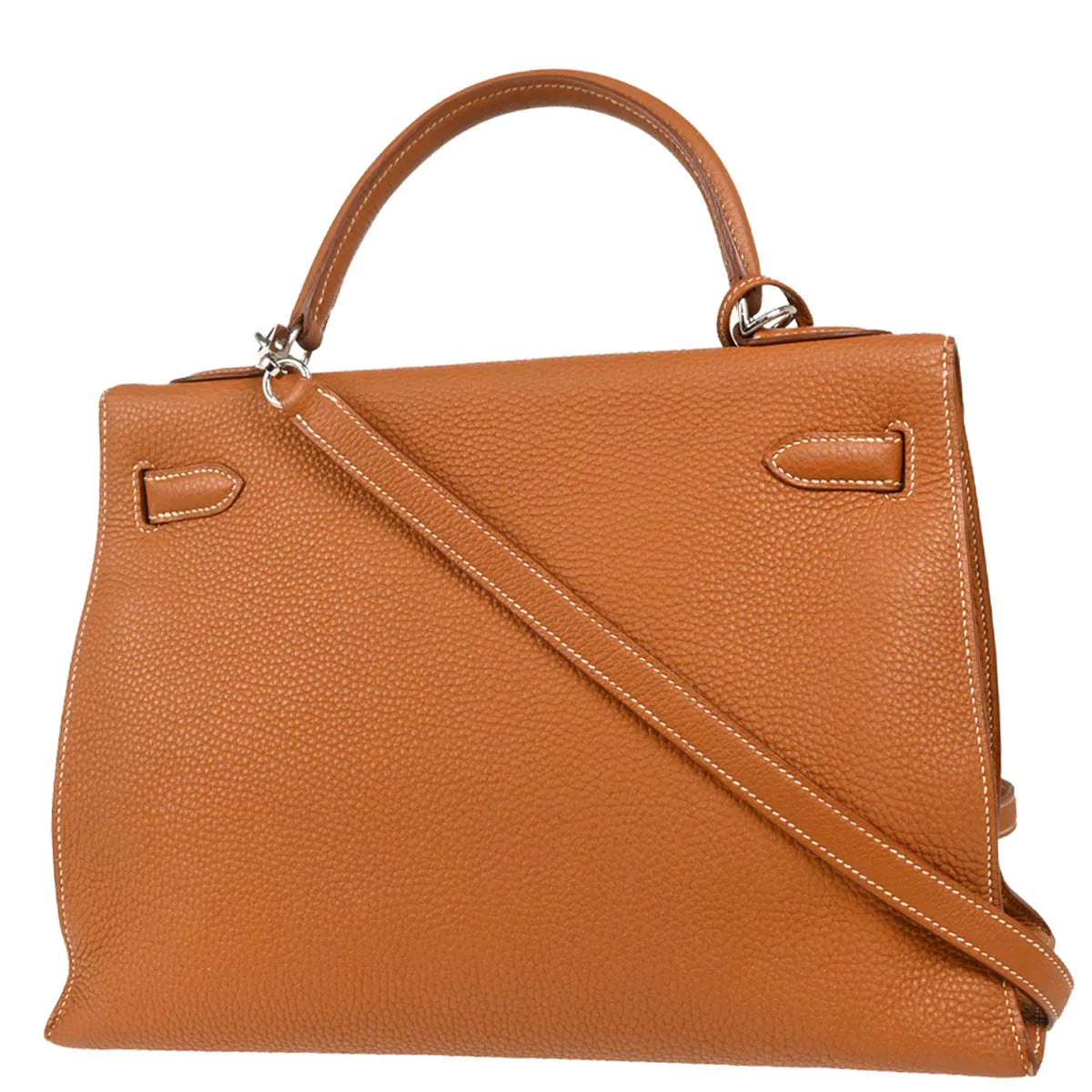 Hermes Gold Taurillon Clemence Kelly 32 Sellier Handbag