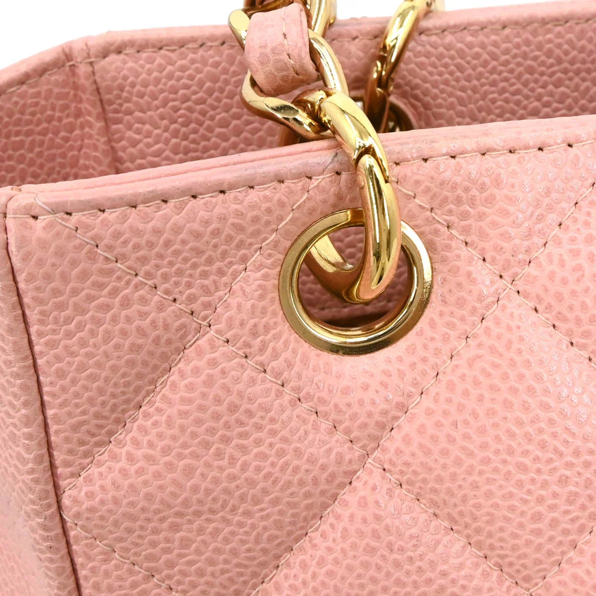 Chanel 2001-2003 Pink Caviar Petite Shopping Tote PST Chain Handbag