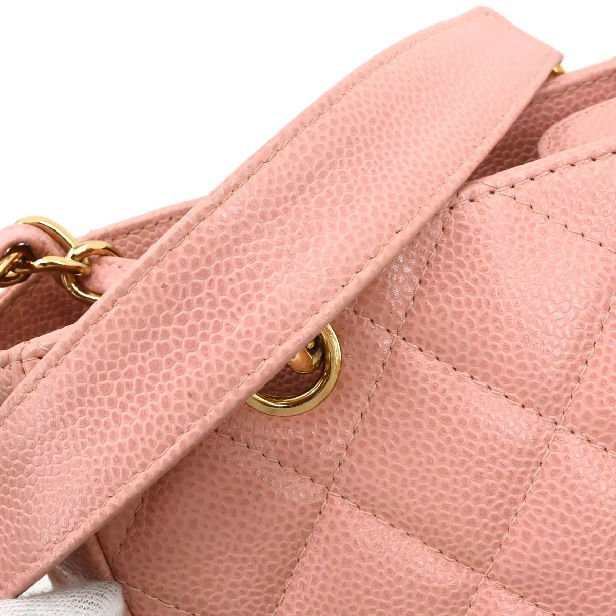 Chanel 2001-2003 Pink Caviar Petite Shopping Tote PST Chain Handbag
