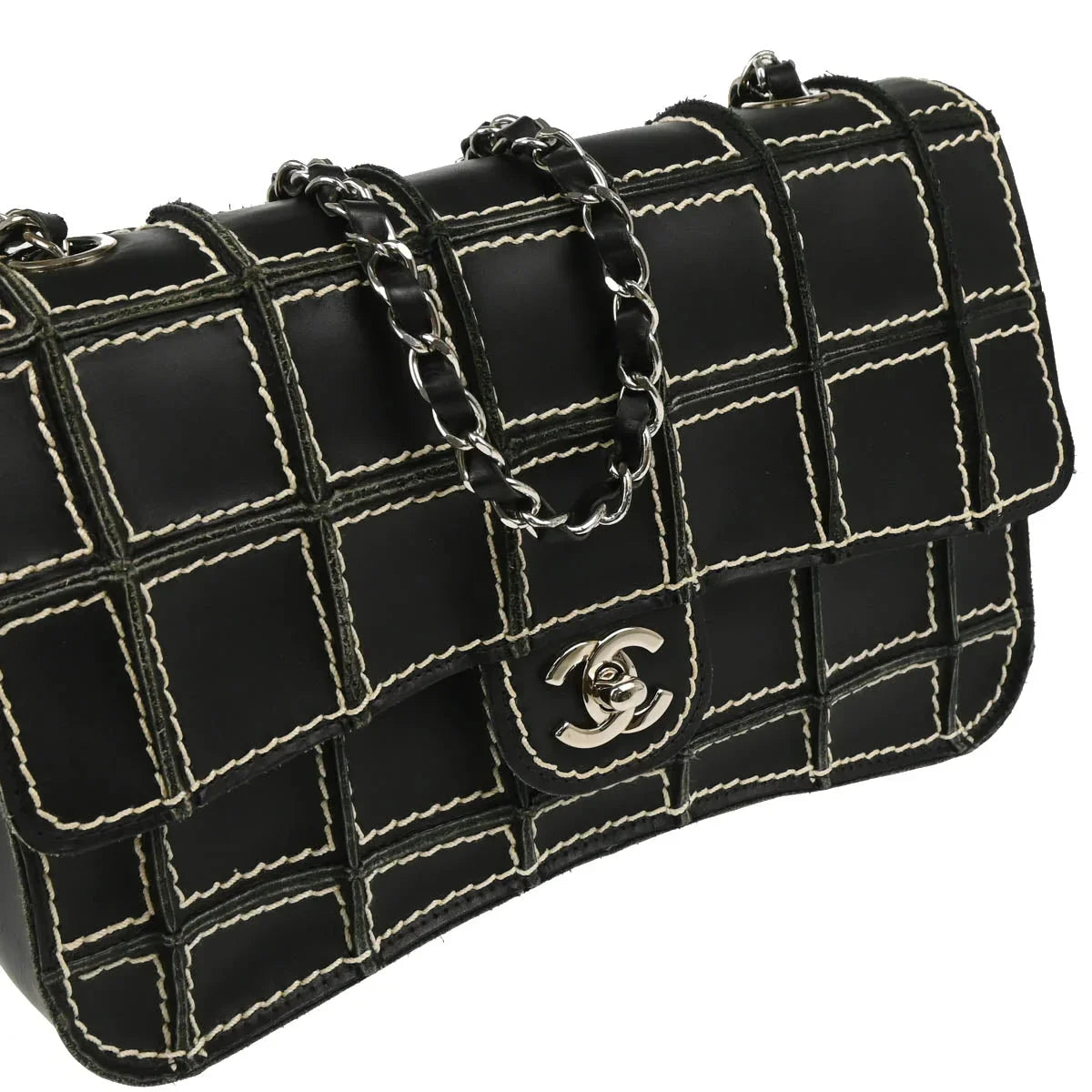Chanel 2002-2003 Black Calfskin Shoulder Bag