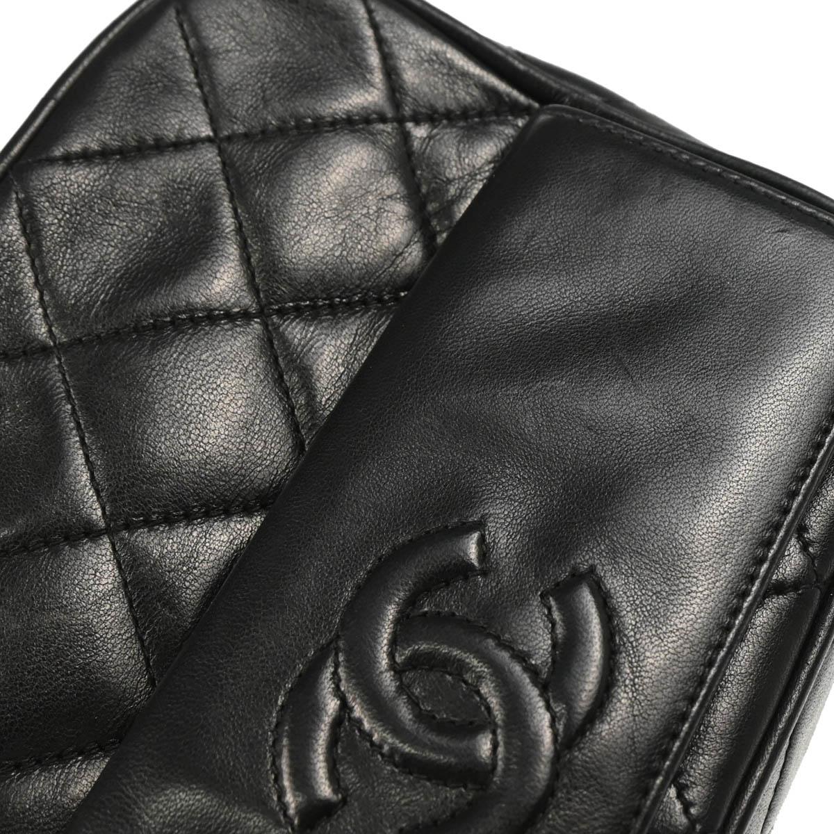 Chanel 1986-1988 Black Lambskin Camera Bag Mini