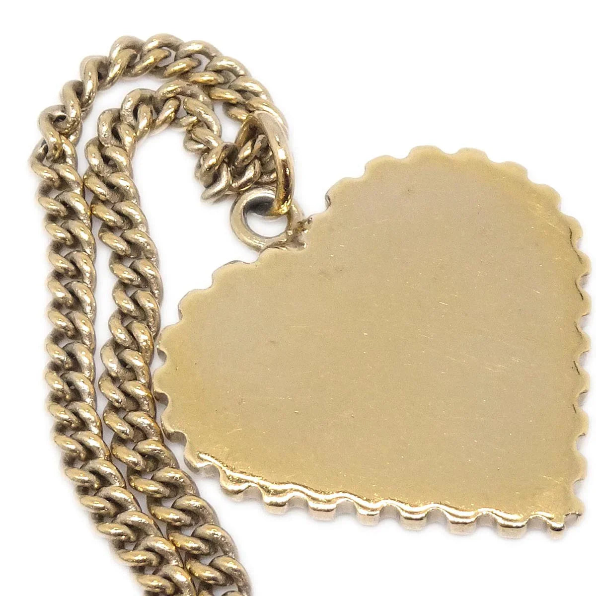 Chanel Heart Chain Pendant Necklace Gold 05P