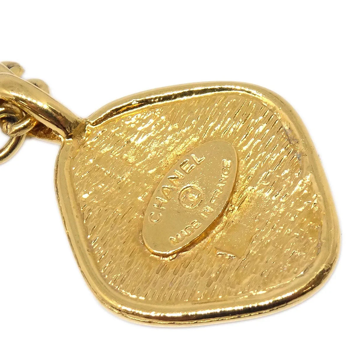 Chanel Rhombus Chain Pendant Necklace Gold