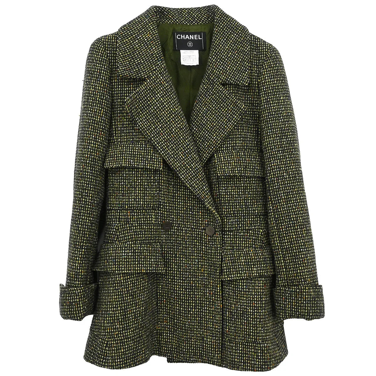 Chanel 2001 Double Breasted Jacket Green #34