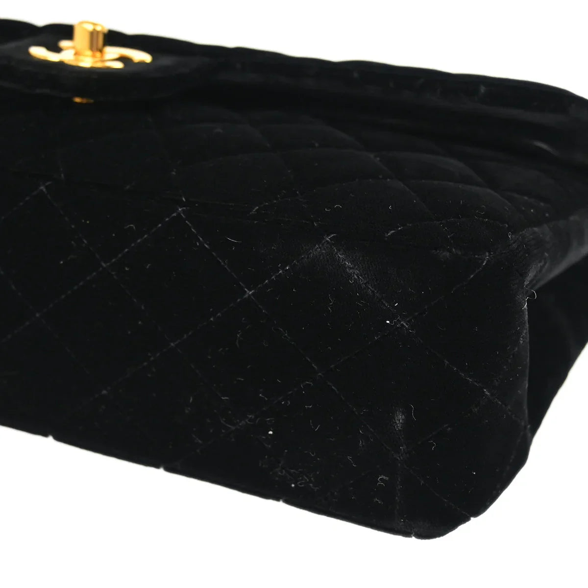 Chanel * 1994-1996 Black Velvet Medium Classic Double Flap Shoulder Bag