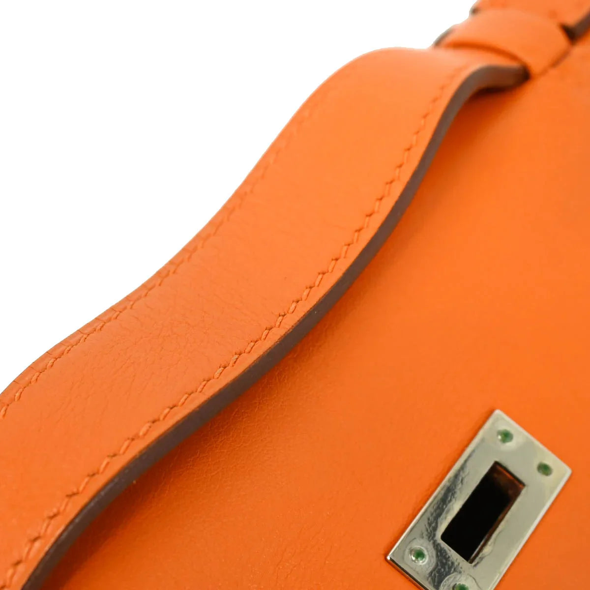 Hermes 2007 Orange Swift Kelly Pochette