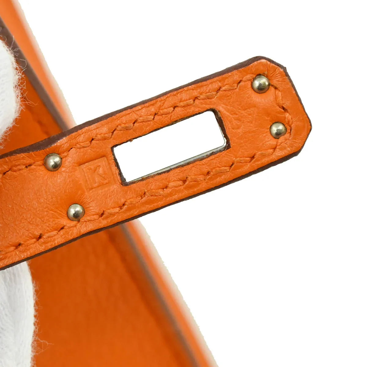 Hermes 2007 Orange Swift Kelly Pochette