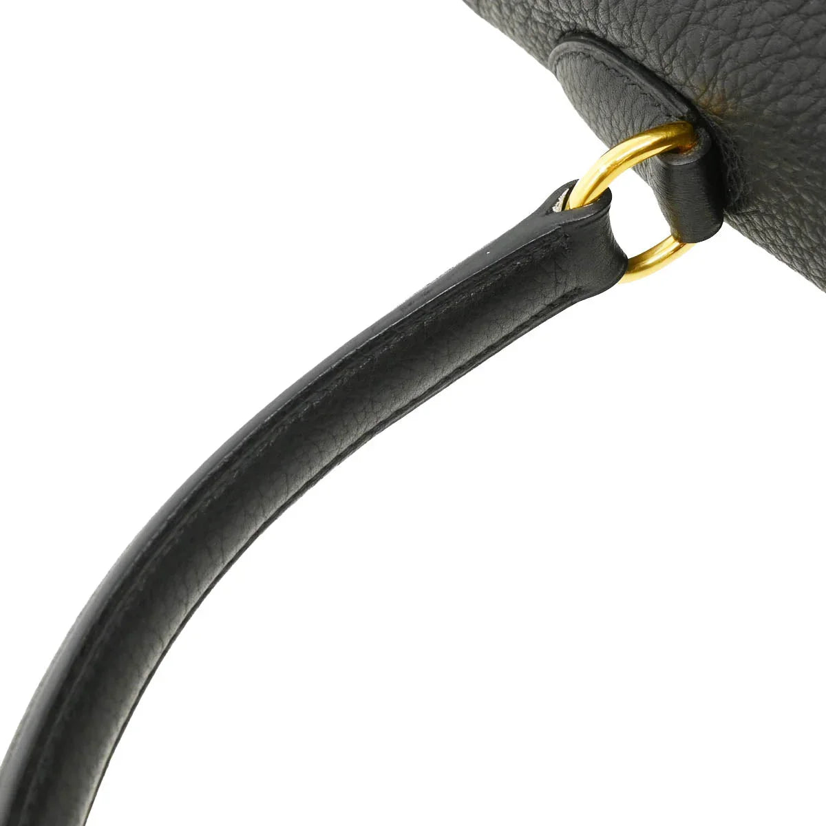 Hermes Black Taurillon Clemence Shoulder Kelly Handbag