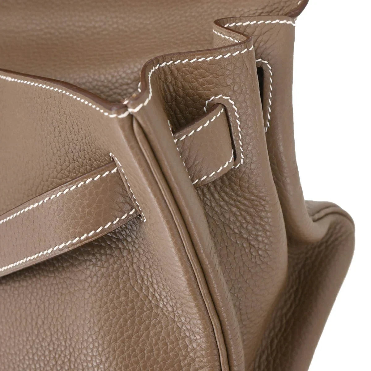 Hermes 2009 Etoupe Gray Taurillon Clemence Shoulder Kelly Handbag