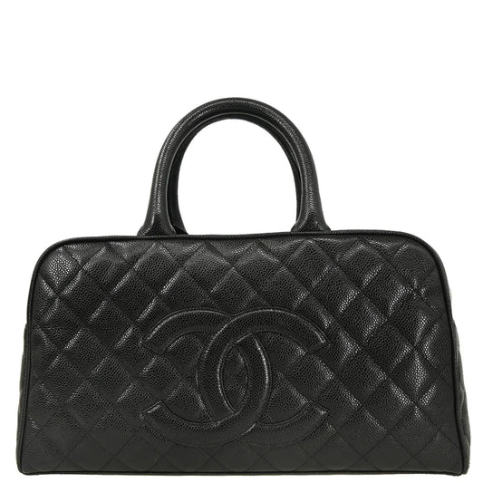 Chanel 2003-2004 Black Caviar Bowling Bag