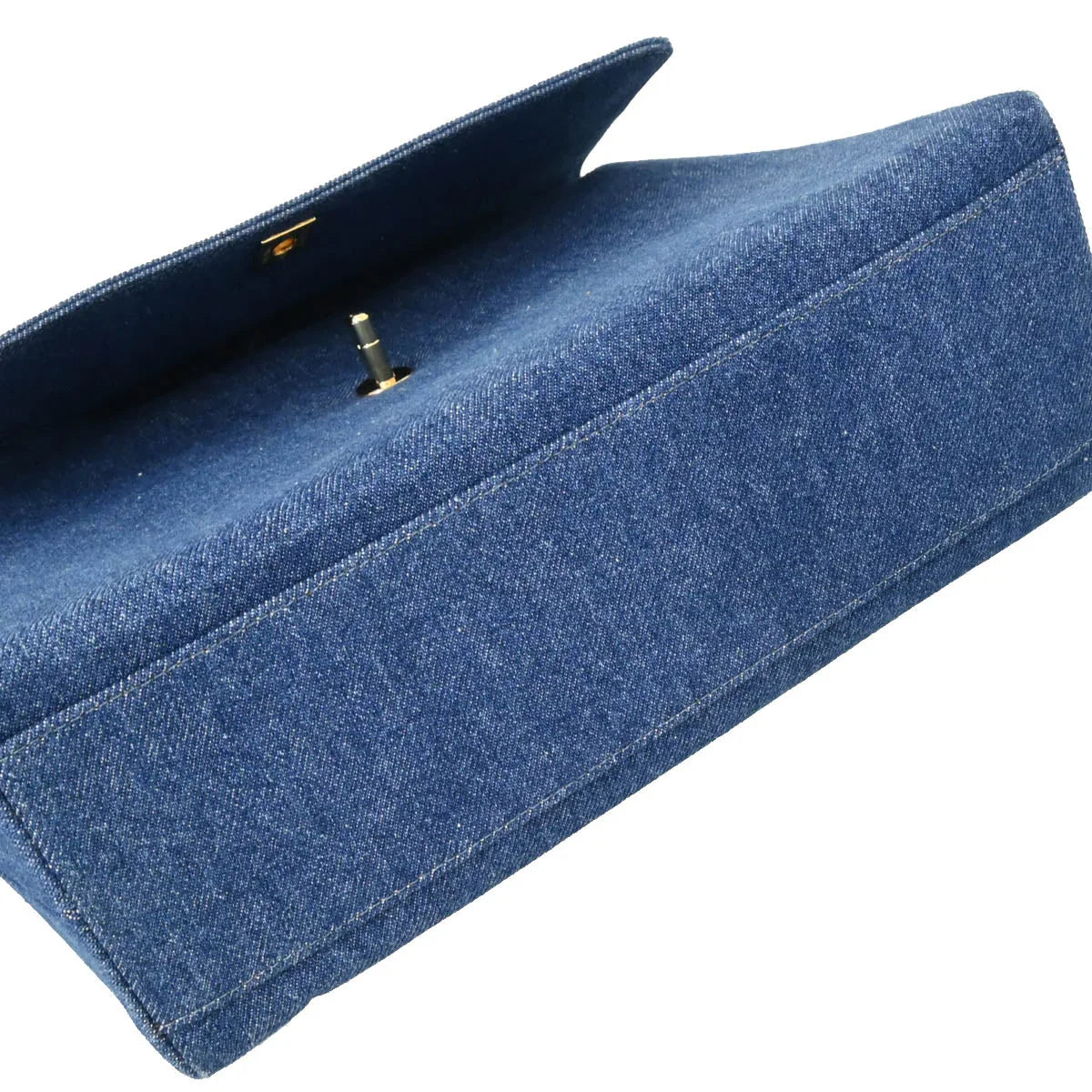 Chanel 1997-1999 Blue Denim Top Handle Handbag
