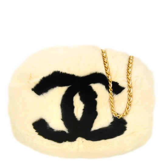 Chanel 2001 Rabbit Fur Hand Muff Bag