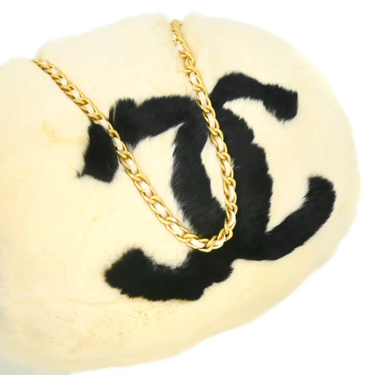 Chanel 2001 Rabbit Fur Hand Muff Bag
