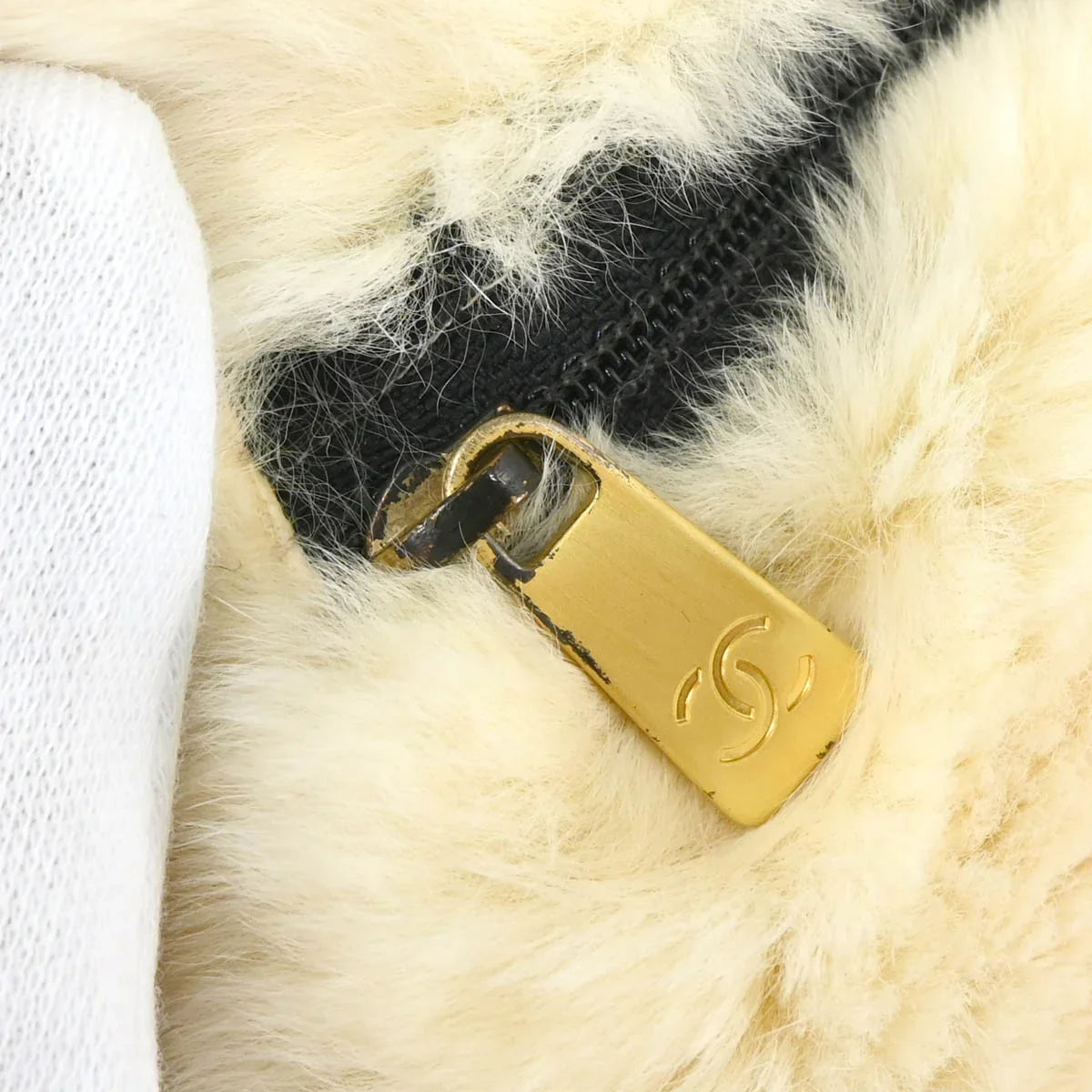 Chanel 2001 Rabbit Fur Hand Muff Bag