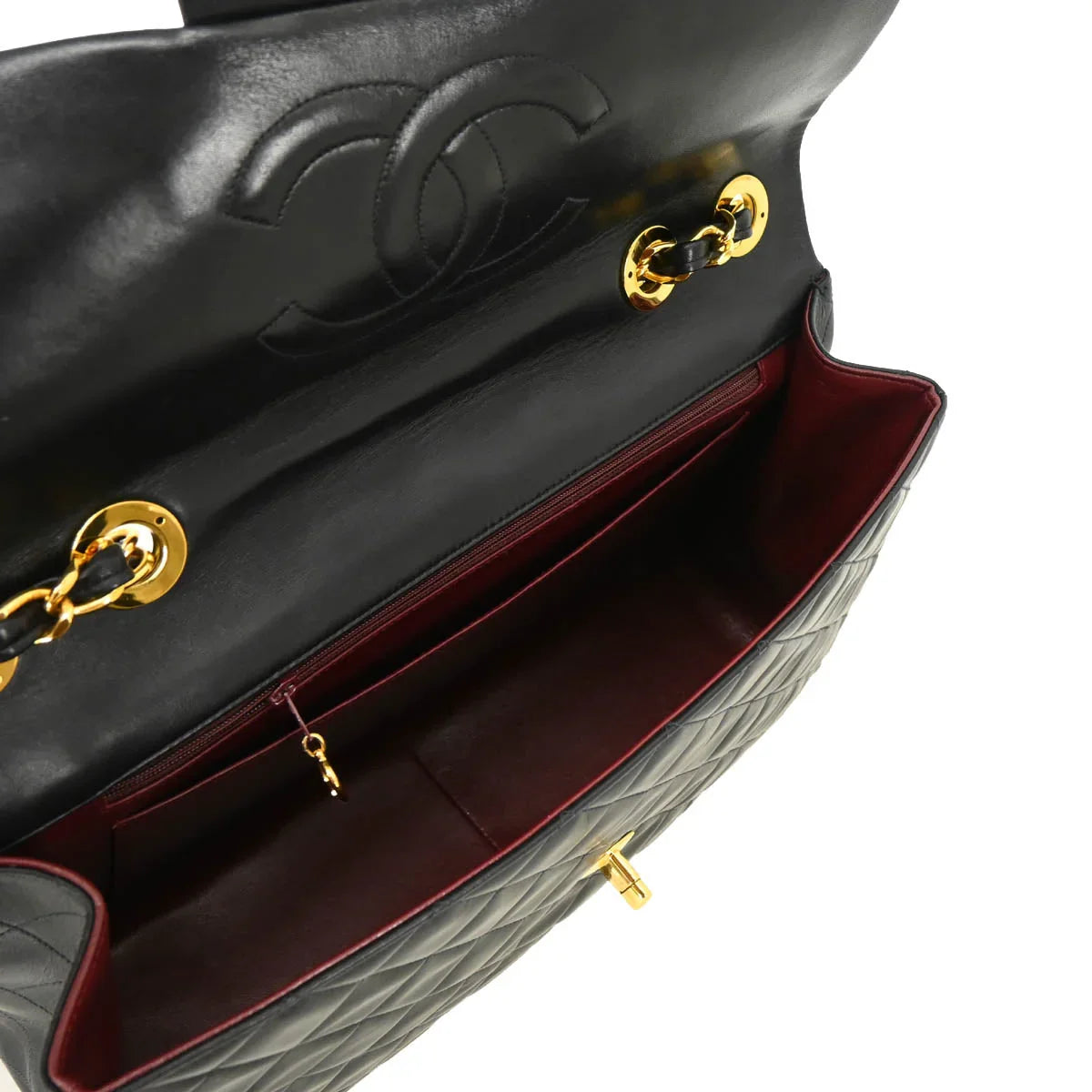 Chanel 1994-1996 Black Lambskin Maxi Classic Flap Shoulder Bag