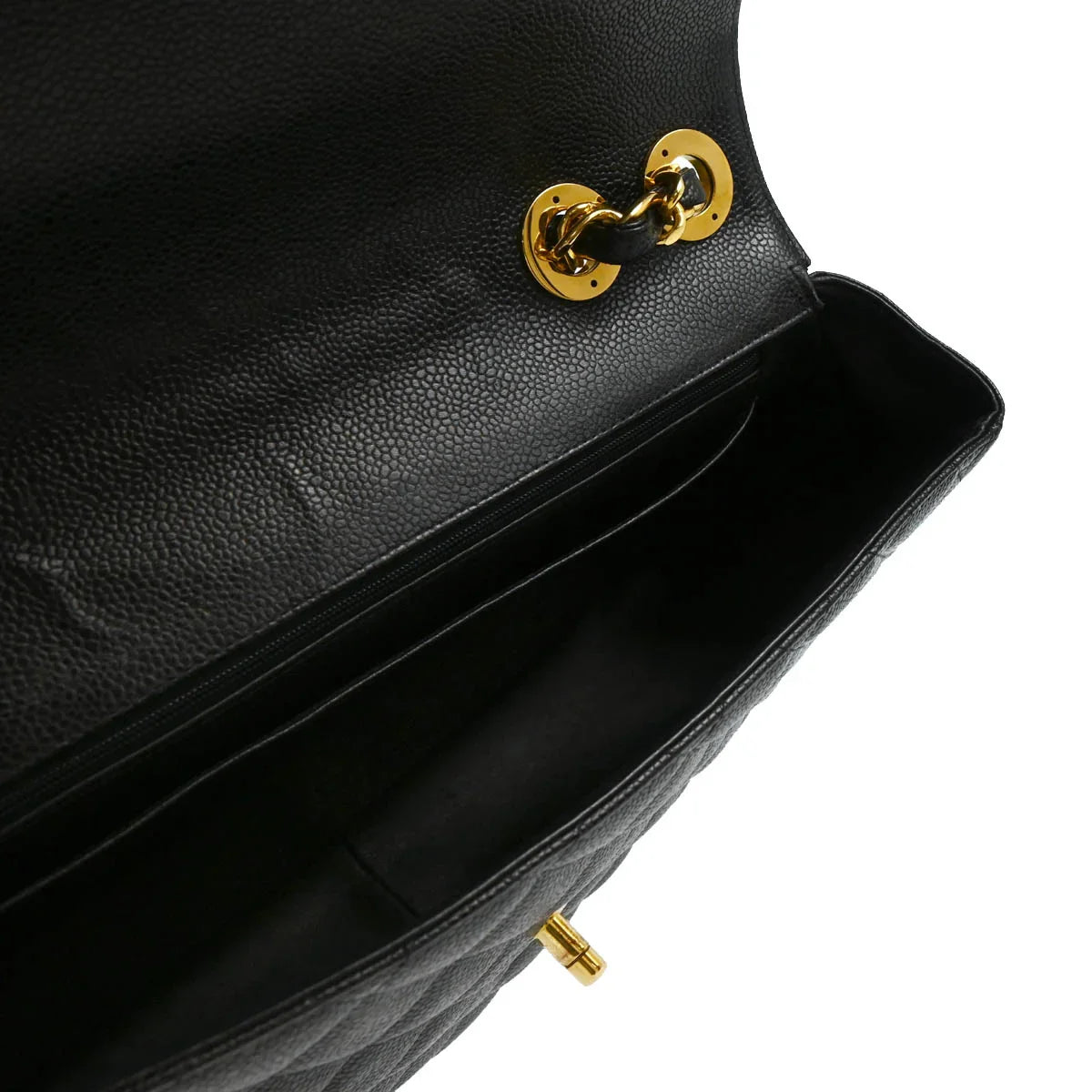 Chanel 1994-1996 Black Caviar Jumbo Classic Flap Bag