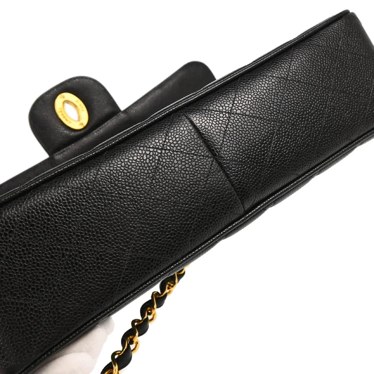 Chanel 1994-1996 Black Caviar Jumbo Classic Flap Bag