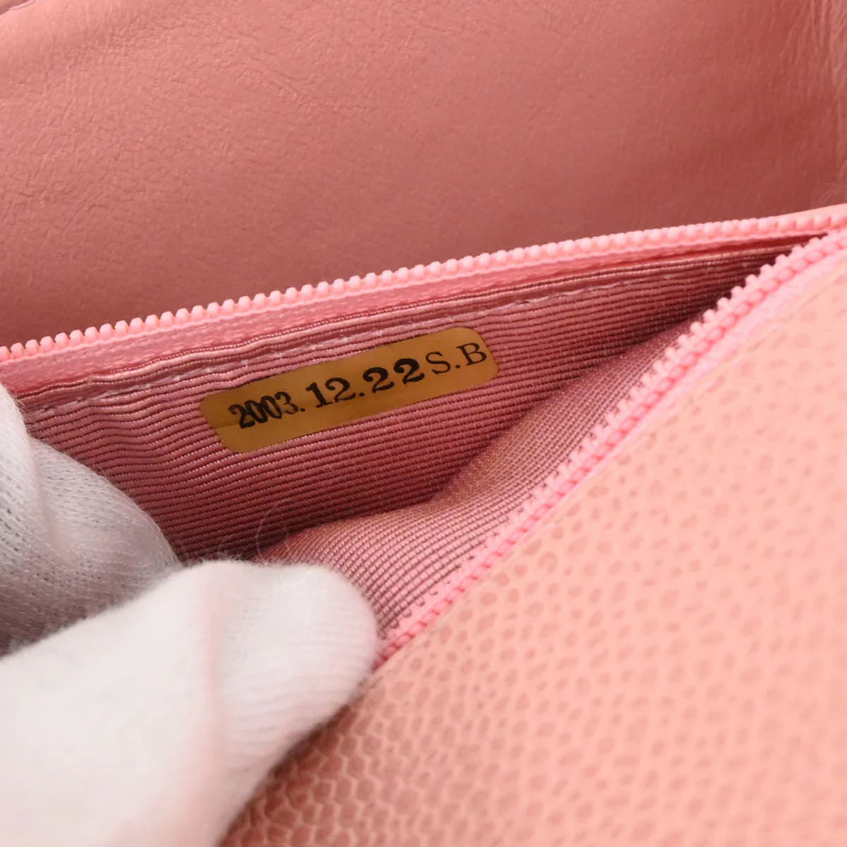 Chanel 2003-2004 Pink Caviar Mini Classic Square Flap Bag