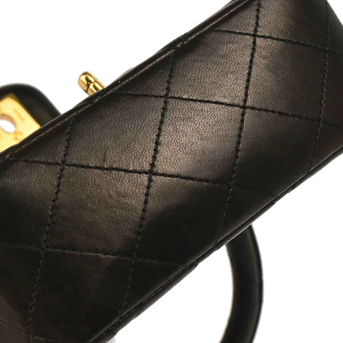 Chanel 1991-1994 Black Lambskin Micro Classic Flap Handbag