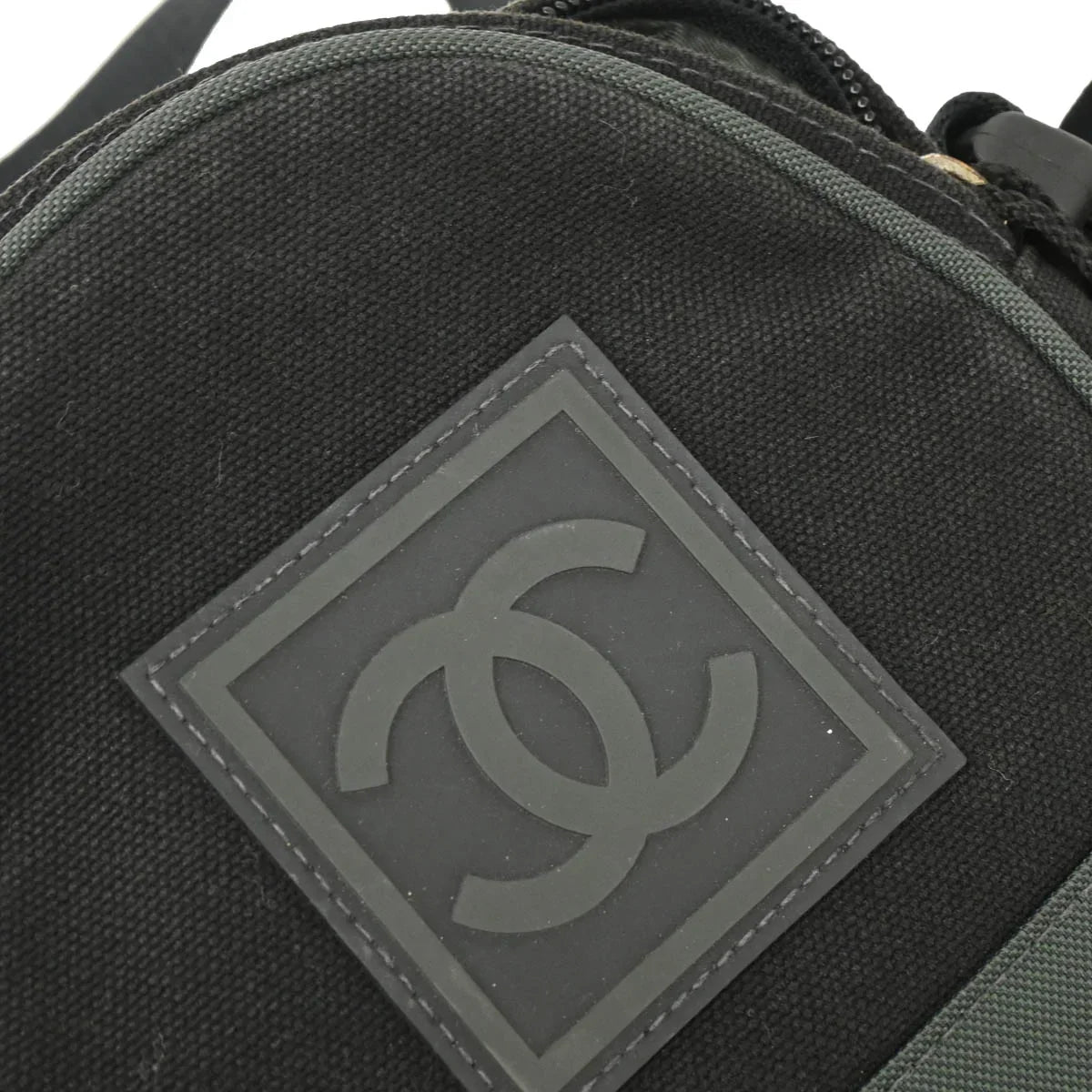 Chanel 2003-2004 Black Green Sports Line Shoulder Bag