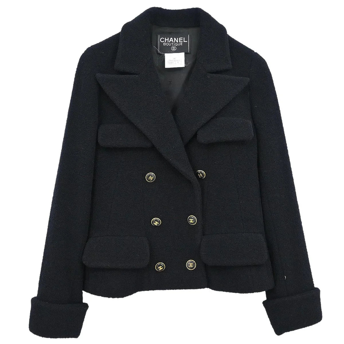 Chanel 1995 Double Breasted Jacket Black #34