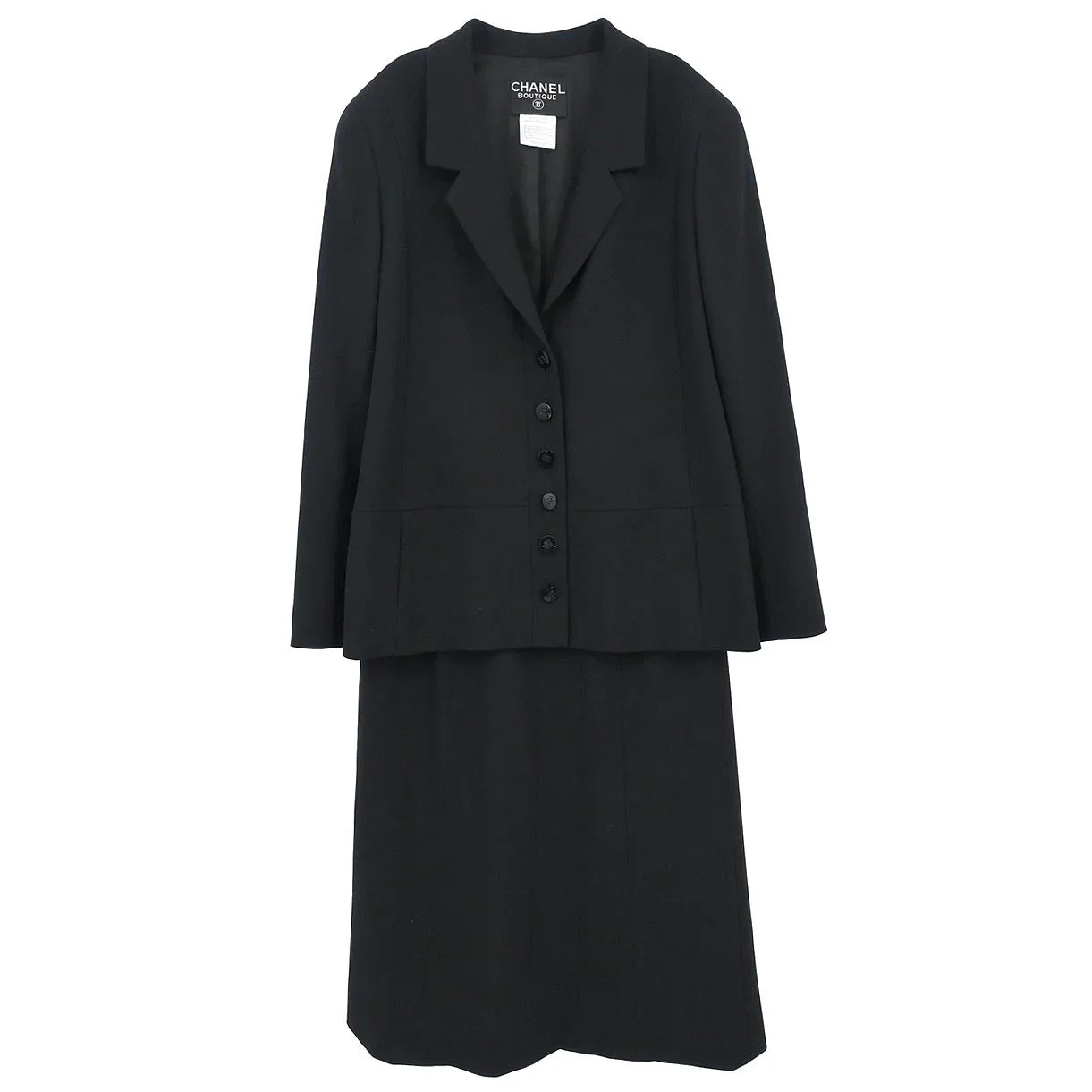 Chanel Setup Suit Jacket Skirt Black #38 1998